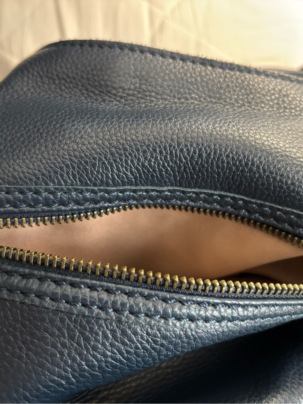 Classic Navy Leather Shoulder Bag - by The Sak -Women - Picture 5 of 8